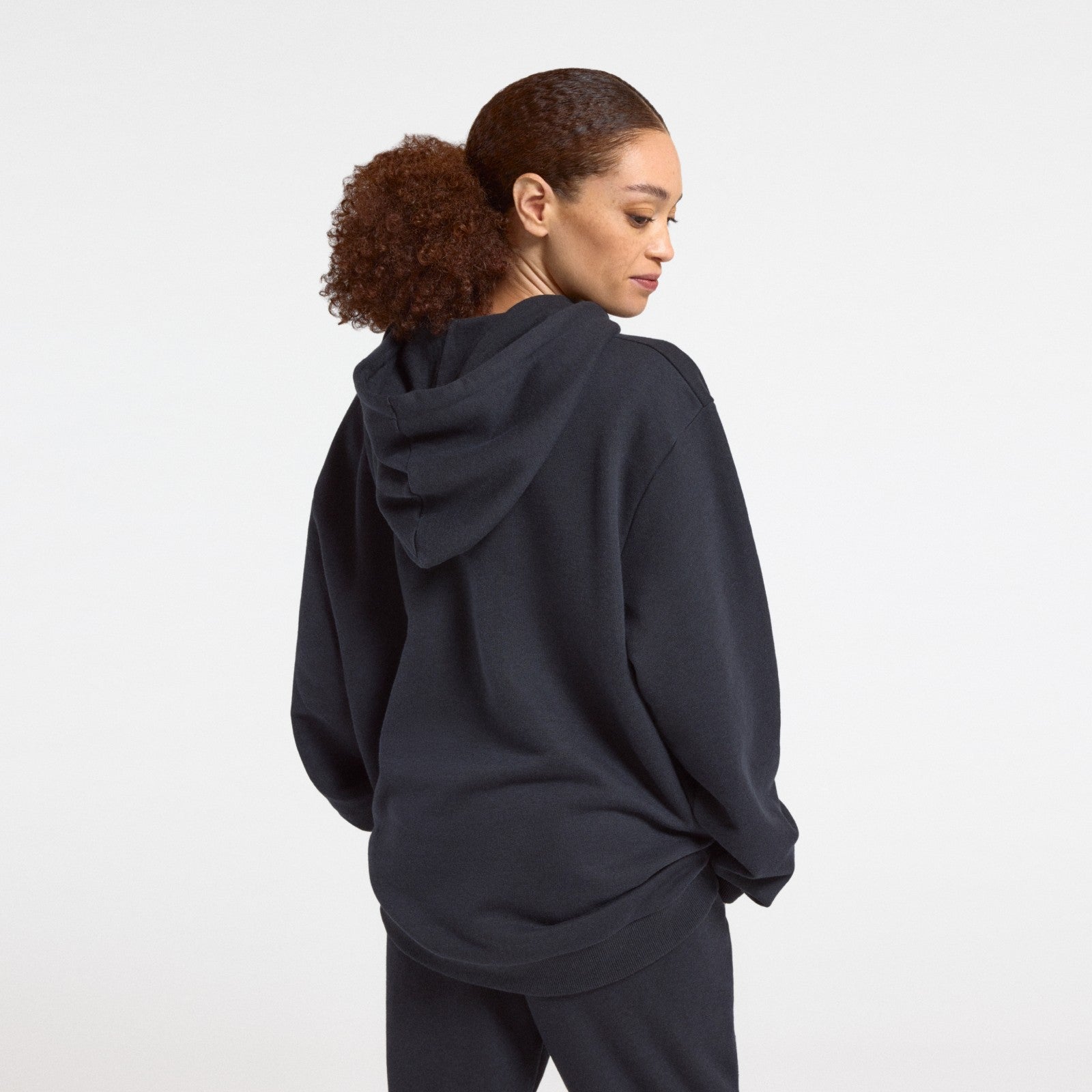Unisex Merino Blend Hoodie - True Black - Image 4