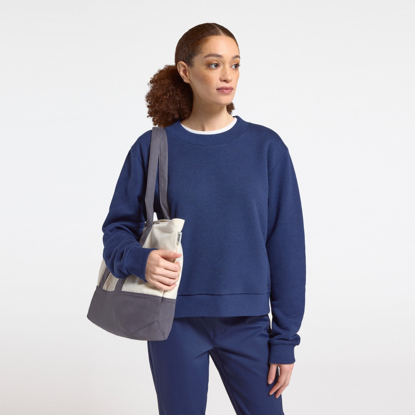 Women's Merino Blend Sweatshirt - Deep Navy - Image 5