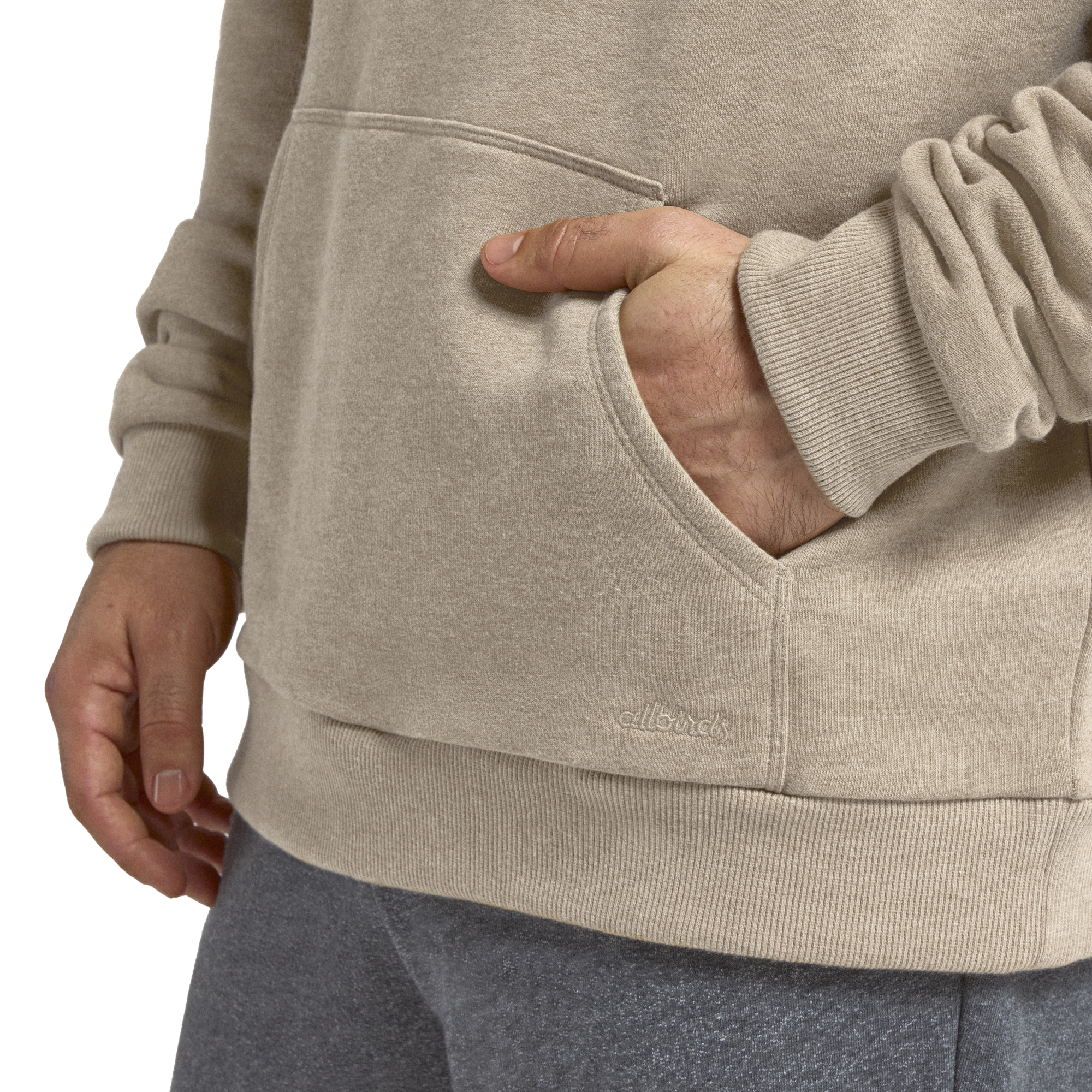 Unisex Merino Blend Hoodie - Rugged Beige - Image 3